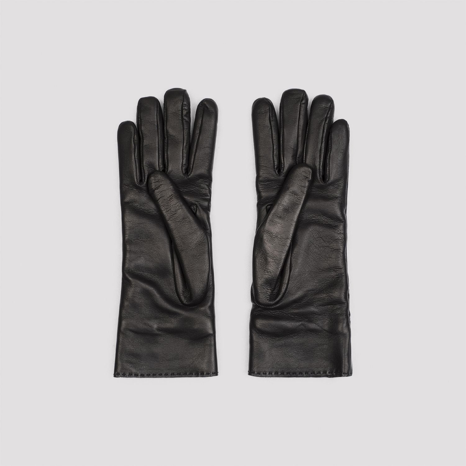 SAINT LAURENT Mini Leather Cassandre Gloves for Women