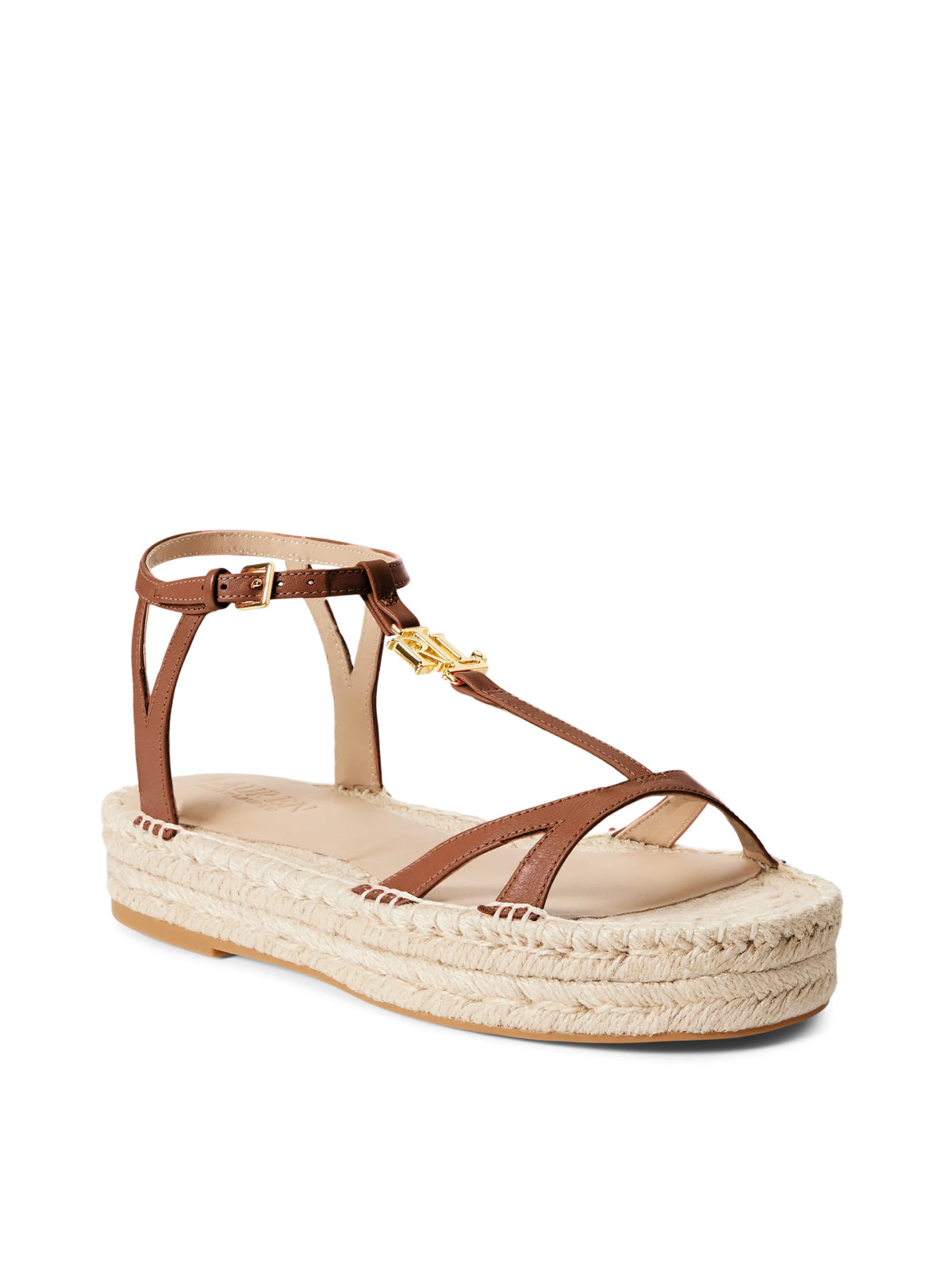 RALPH LAUREN Payton Espadrilles Sandals with 3 cm Logo Heel