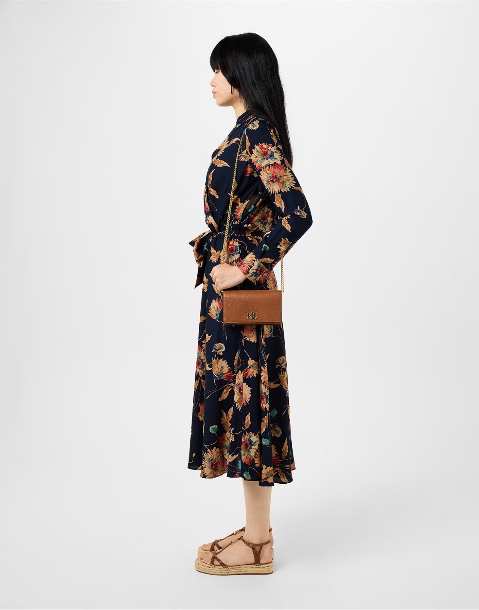 RALPH LAUREN Payton Espadrilles Sandals with 3 cm Logo Heel