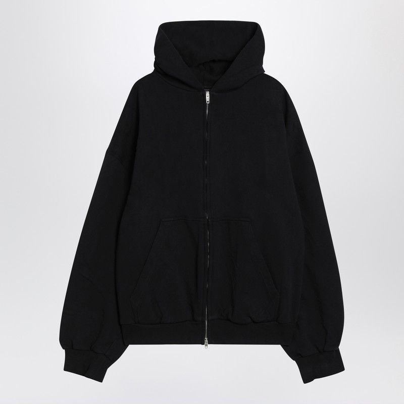 BALENCIAGA Zipped Hoodie with Flipped Motif - Size M