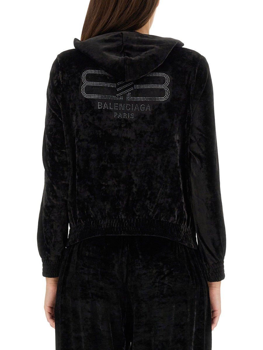 BALENCIAGA Hooded Zip-Up Sweatshirt