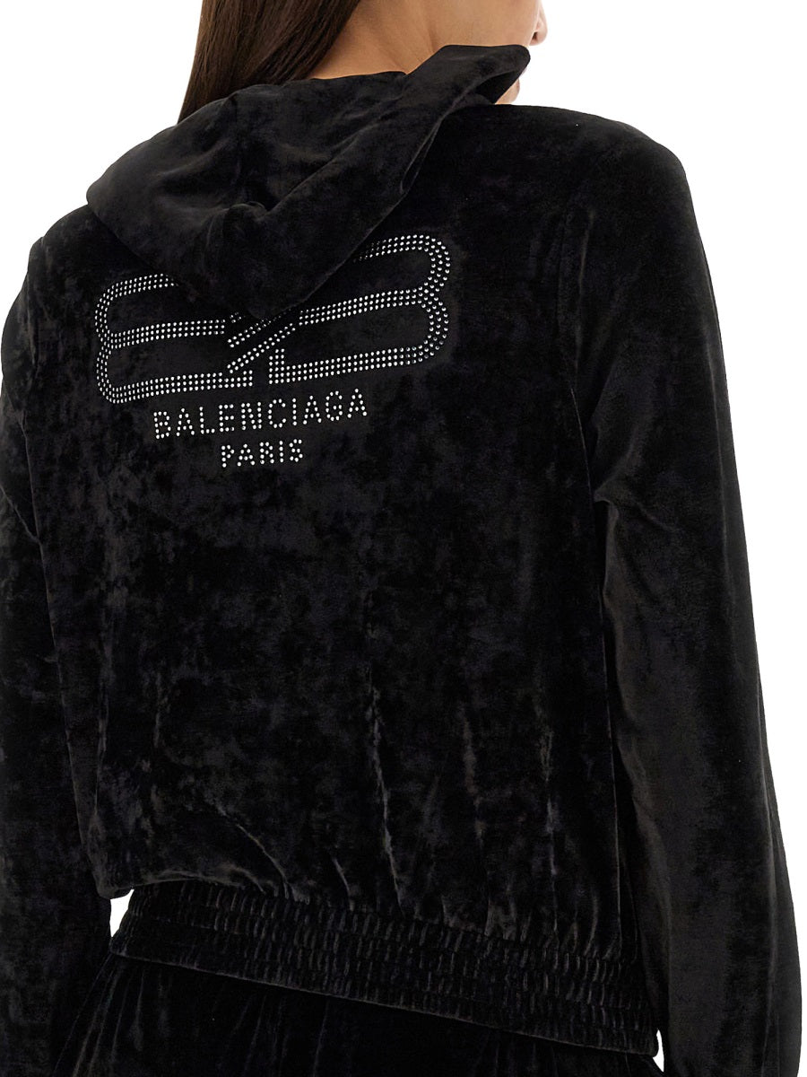 BALENCIAGA Hooded Zip-Up Sweatshirt