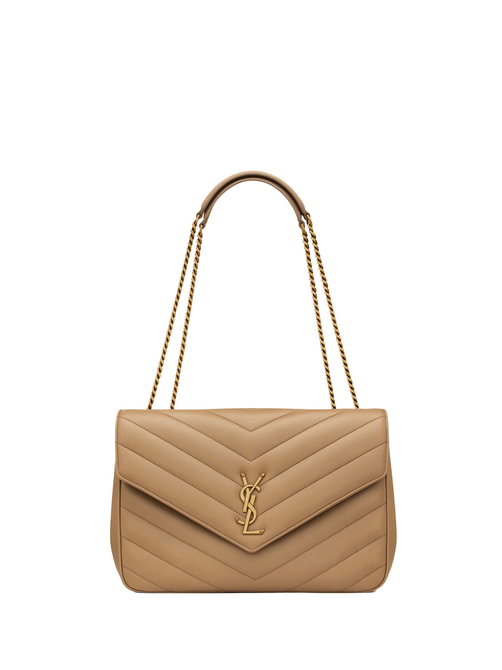 SAINT LAURENT Large Quilted Lambskin Handbag