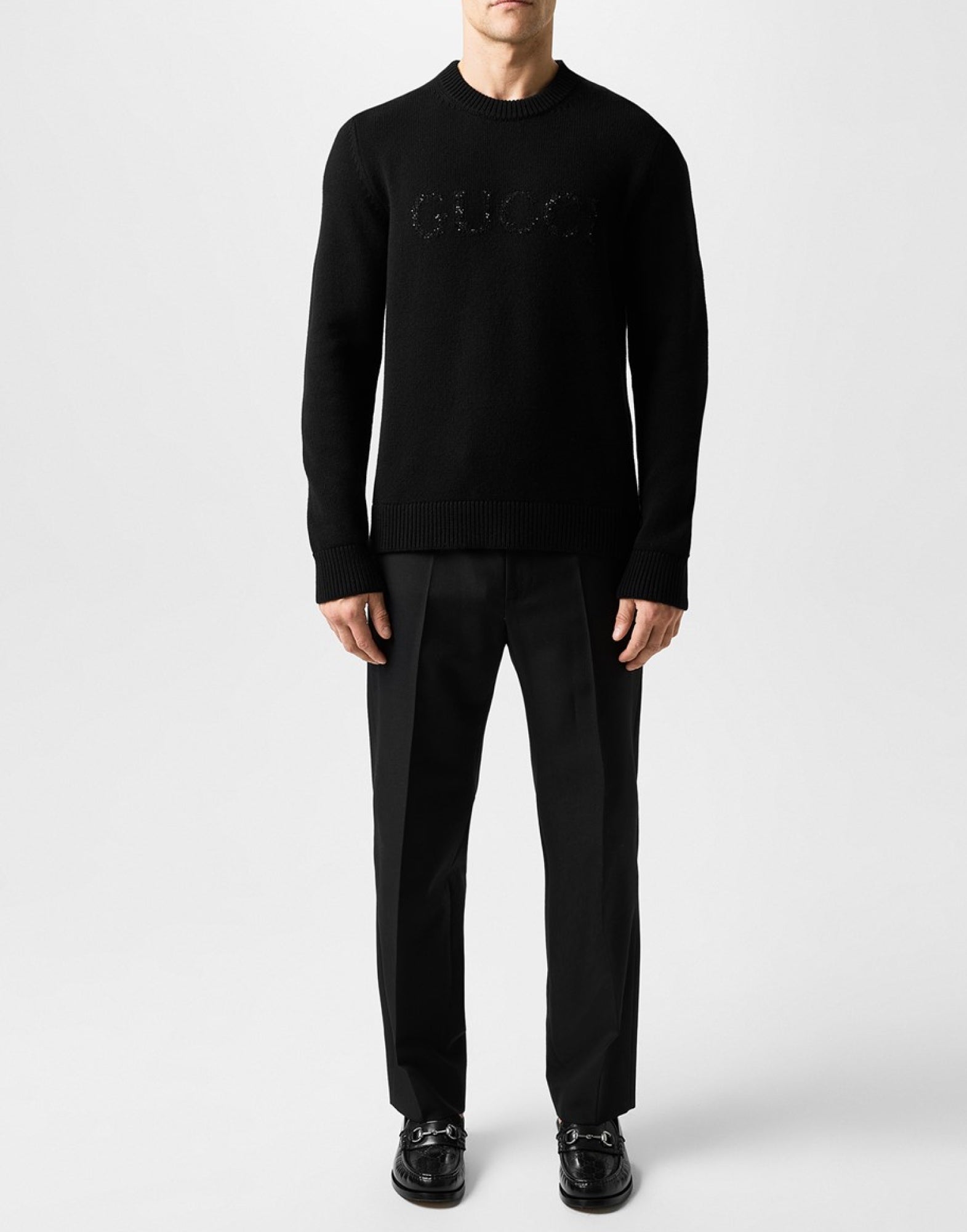 GUCCI Men's Logo Wool & Cashmere Sweater - Long Sleeve