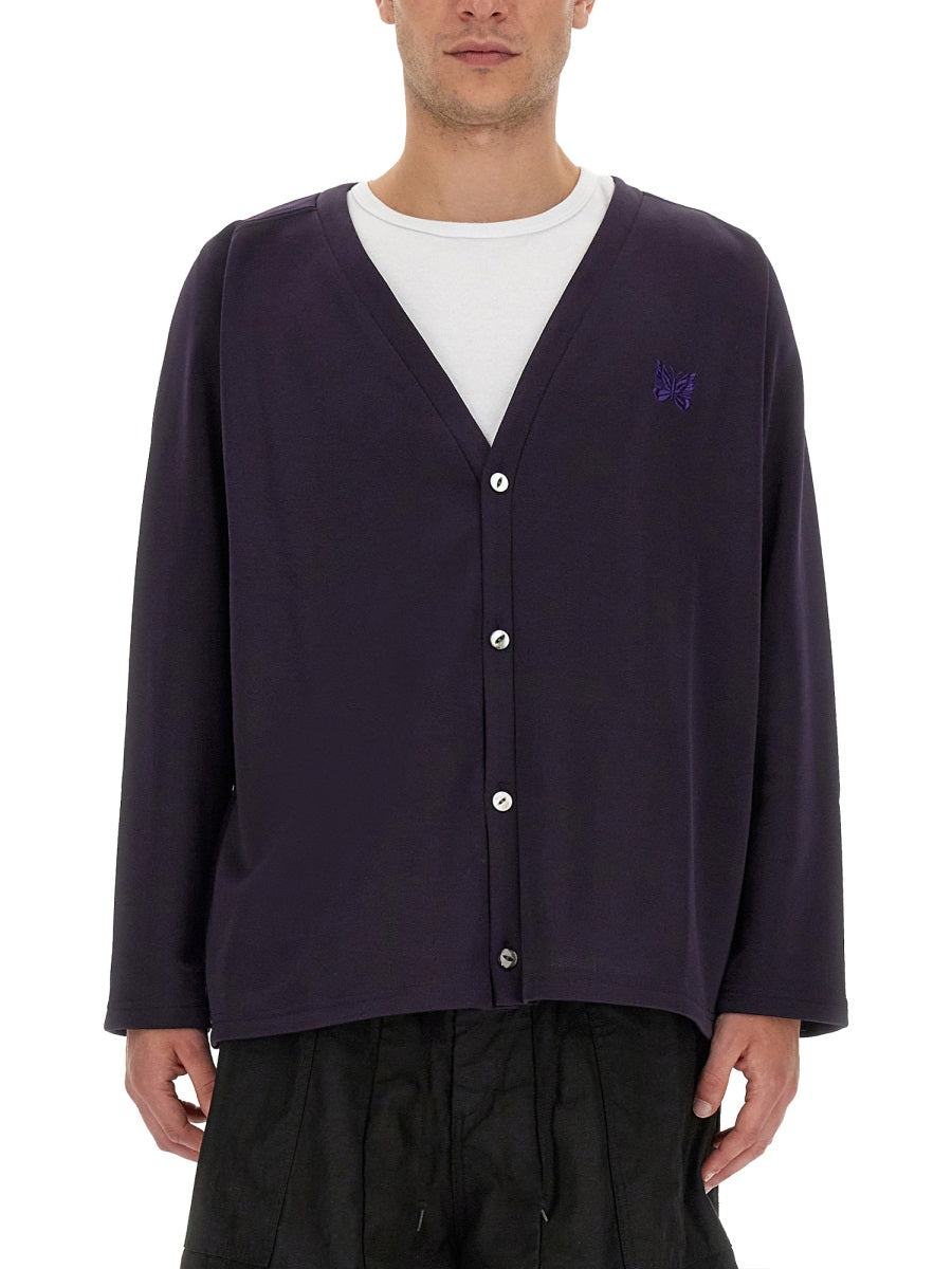 NEEDLES Men's Regular Fit Cardigan with Logo