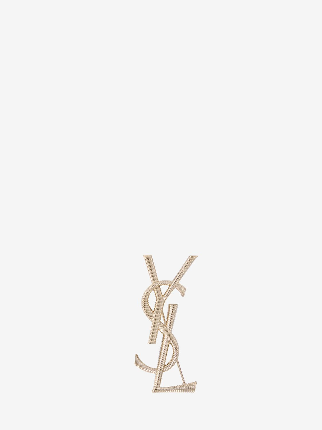 SAINT LAURENT Cord Texture Metal Brooch