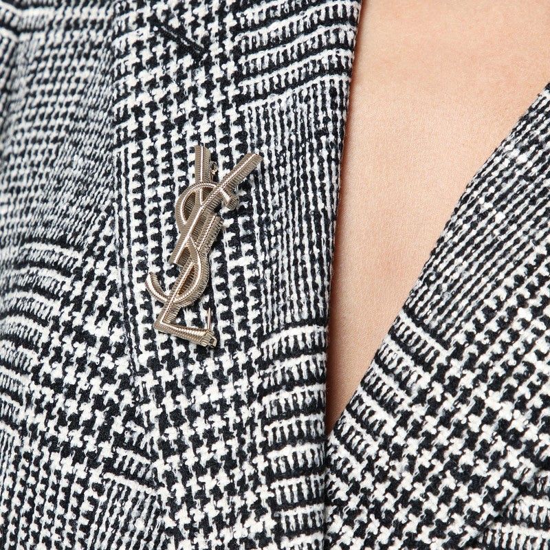 SAINT LAURENT Cord Texture Metal Brooch