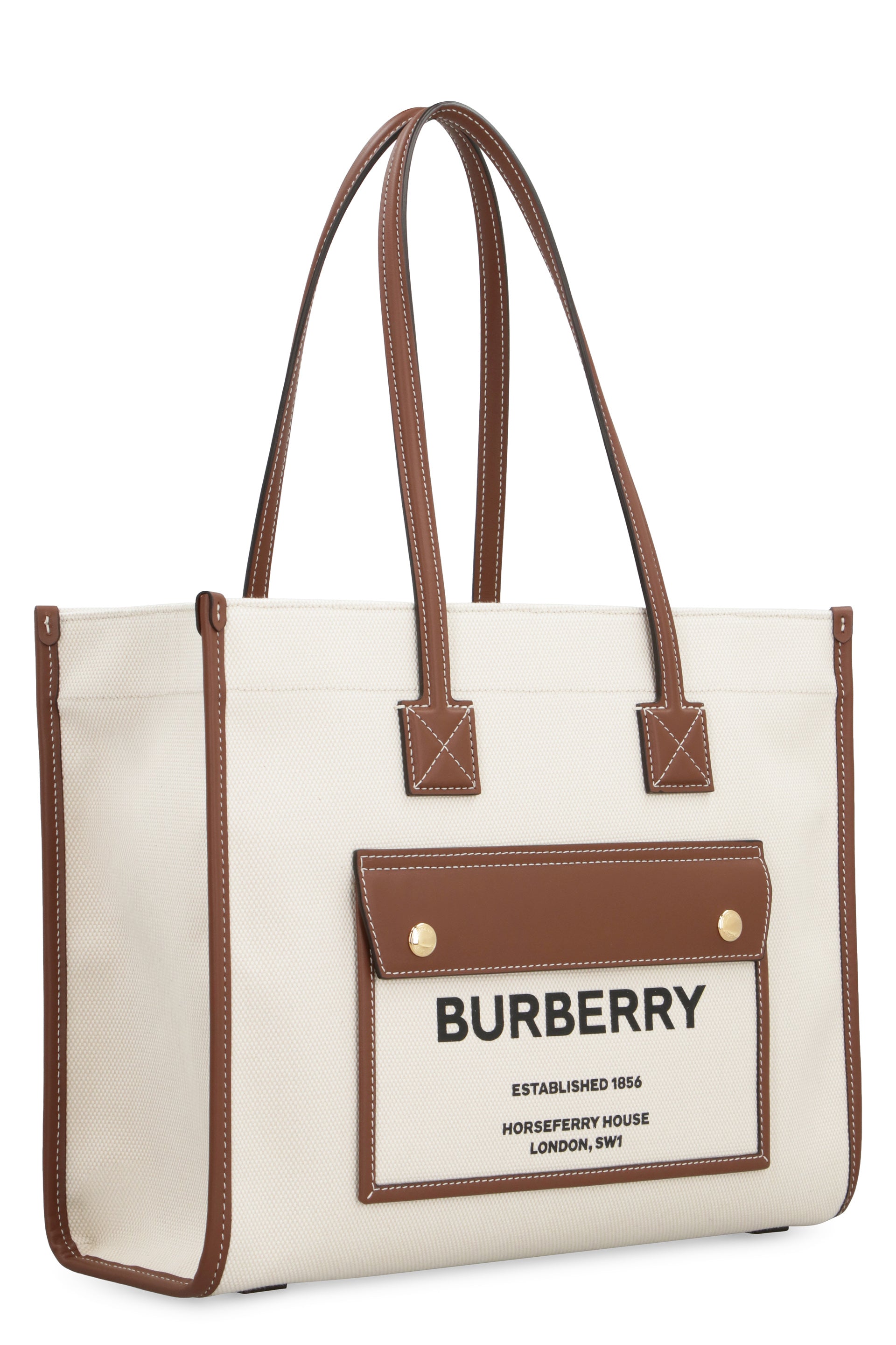 BURBERRY Freya Canvas Tote Handbag - 33cm x 26cm x 12.5cm