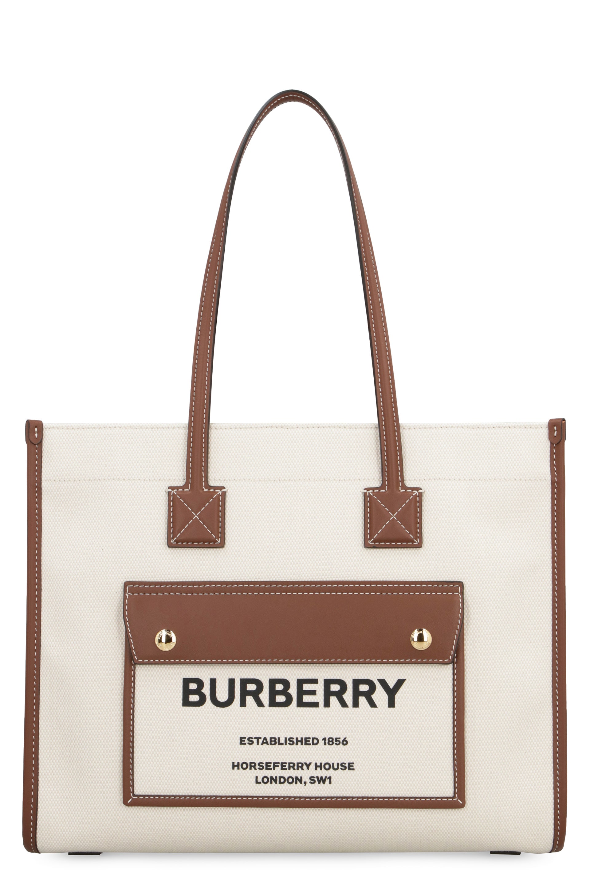 BURBERRY Freya Canvas Tote Handbag - 33cm x 26cm x 12.5cm