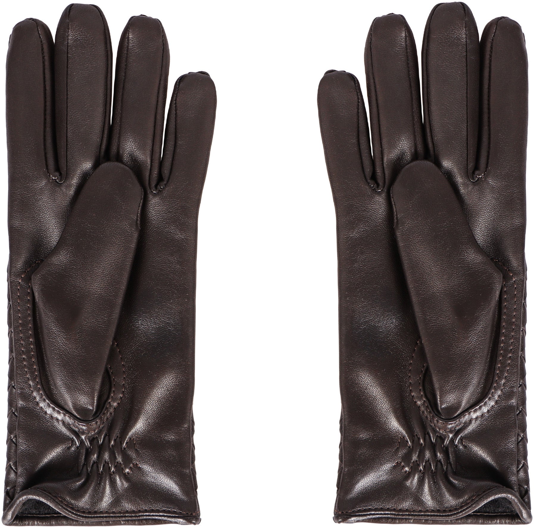 BOTTEGA VENETA Woven Leather Gloves - Size 6-8