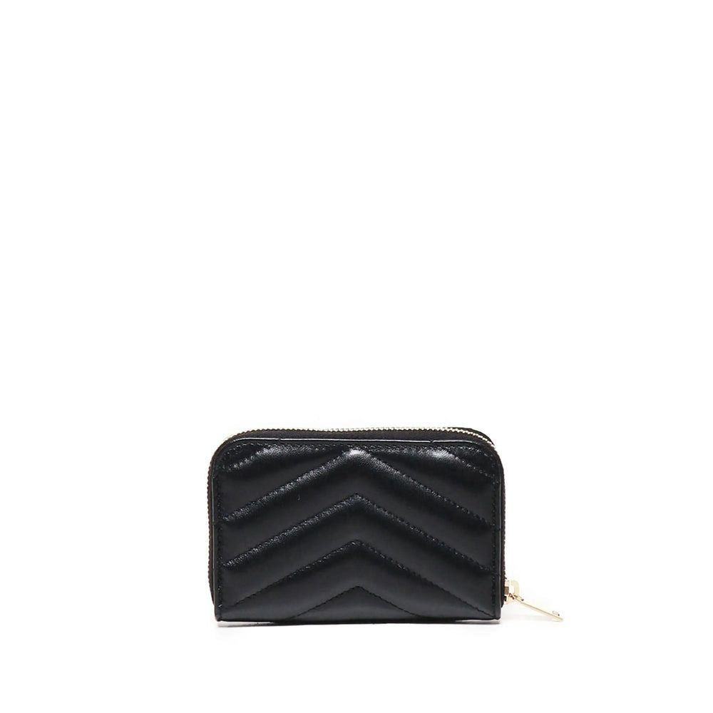 SAINT LAURENT Mini Quilted Leather Wallet with Zip Closure