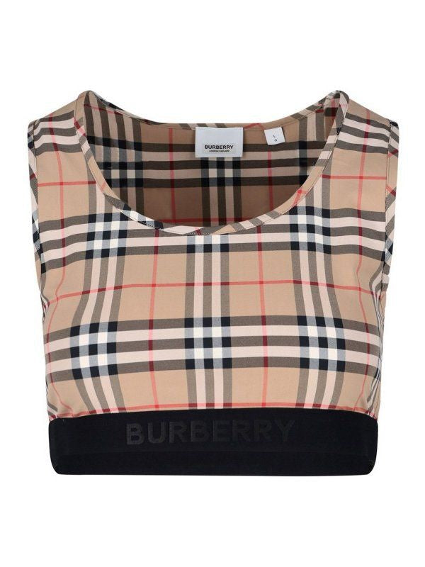 BURBERRY Checked Stretch Nylon Top for Women