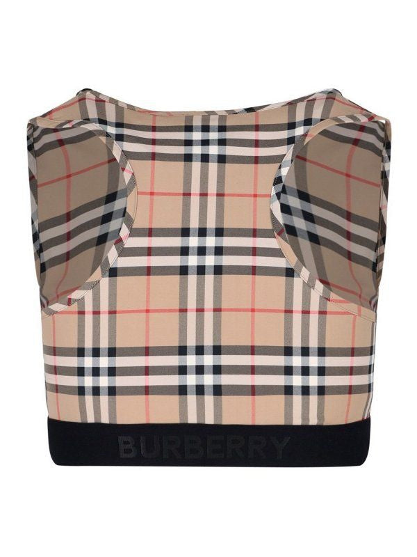 BURBERRY Checked Stretch Nylon Top for Women