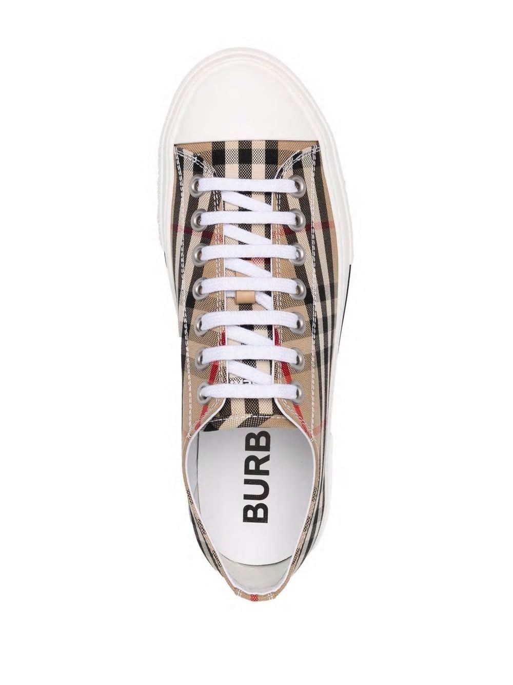 BURBERRY Check Cotton Blend Low-Top Sneakers