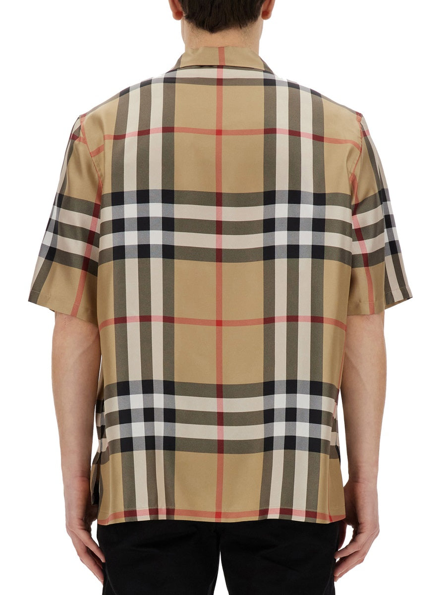 BURBERRY Embroidered Silk Shirt for Men - SS25 Collection