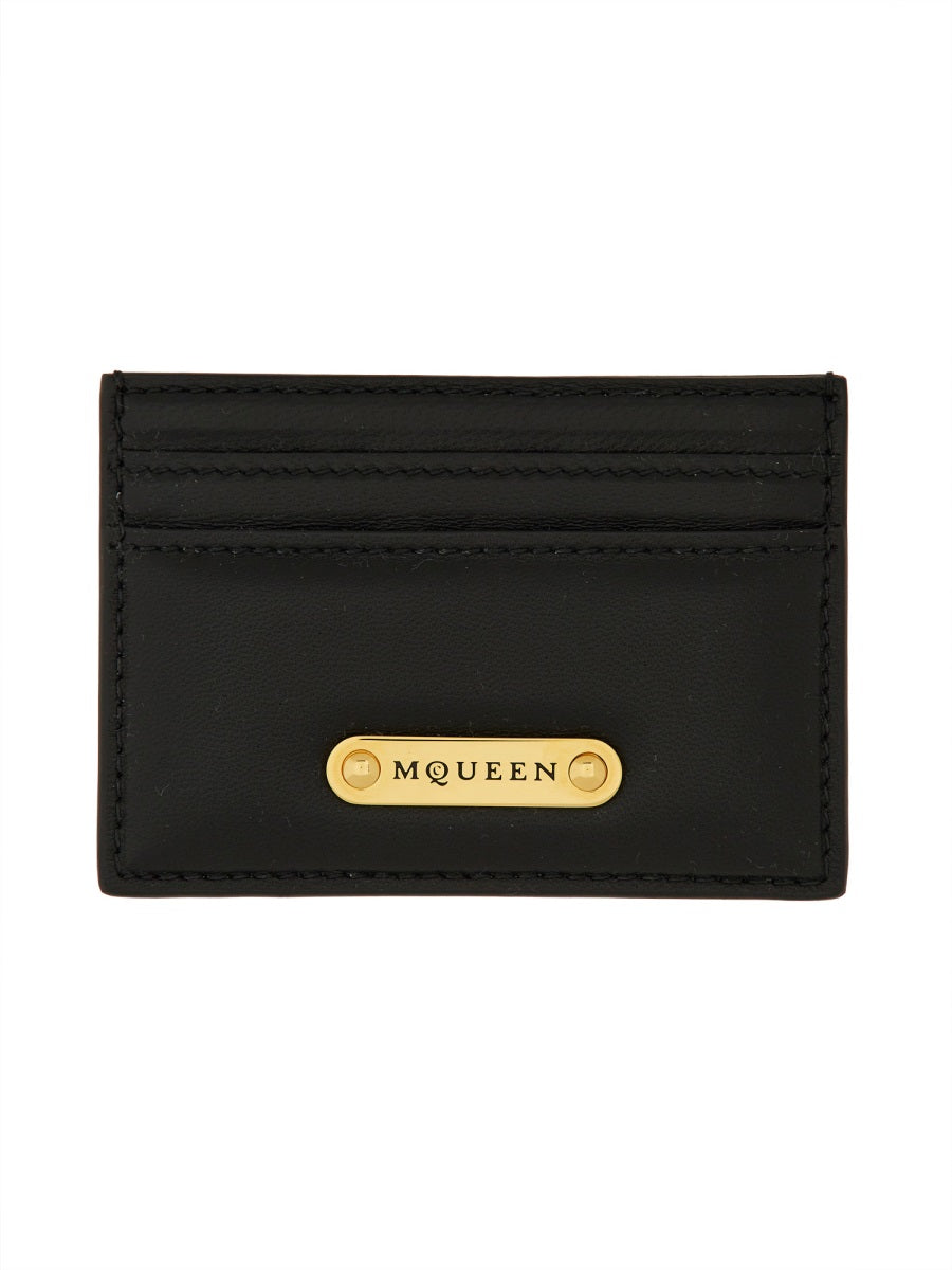 ALEXANDER MCQUEEN Mini Leather Card Holder for Women