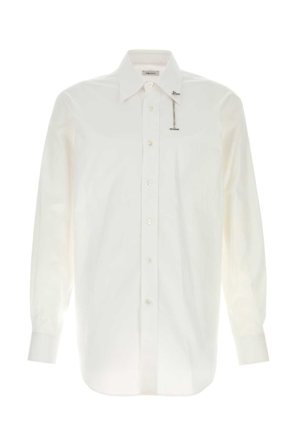 ALEXANDER MCQUEEN Poplin Shirt with T Chain Collar - Fall Collection