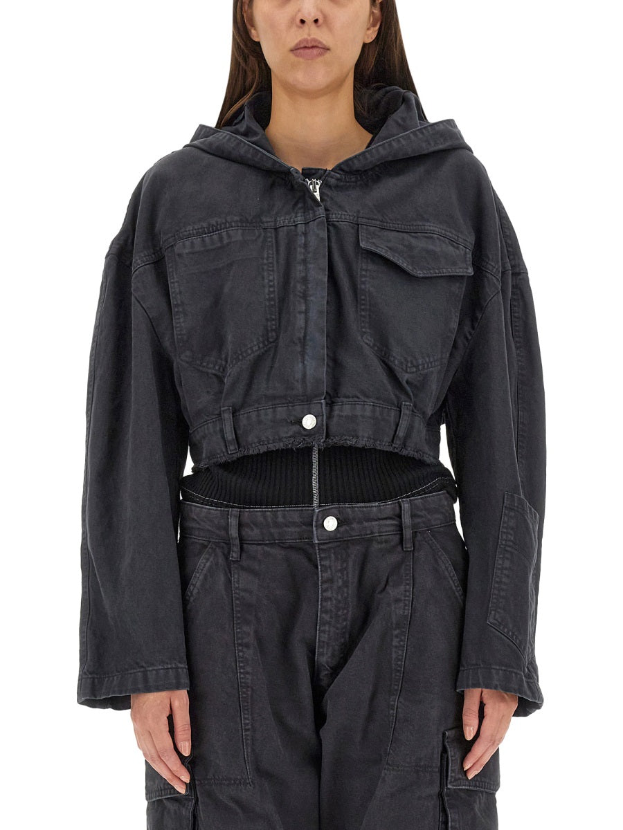 MOSCHINO JEANS Cropped Jacket with Hood for Women