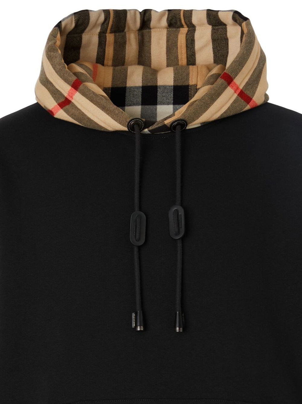 BURBERRY Check Motif Cotton Hoodie