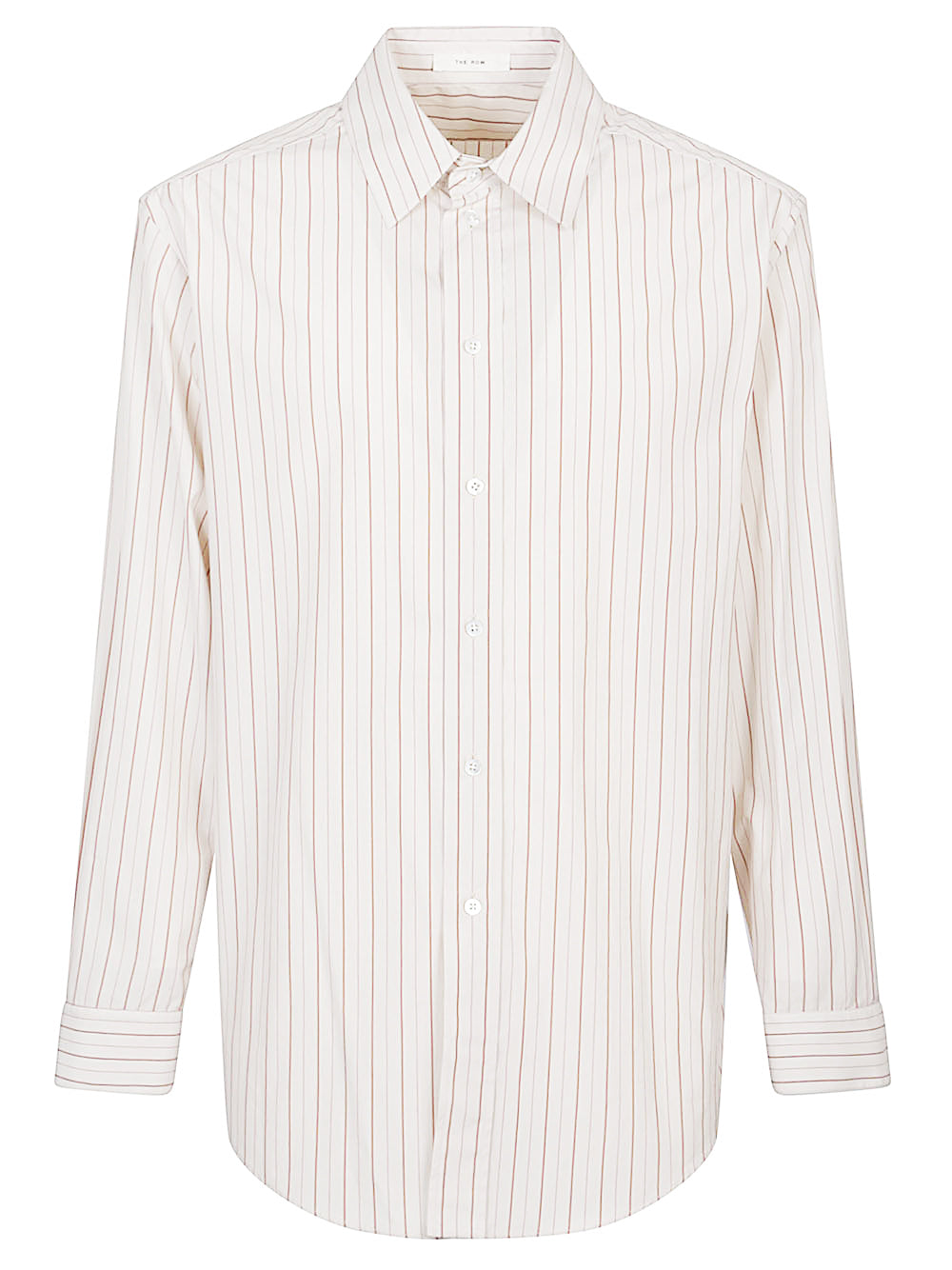 THE ROW Casual 100% Cotton Striped Long Sleeve Shirt