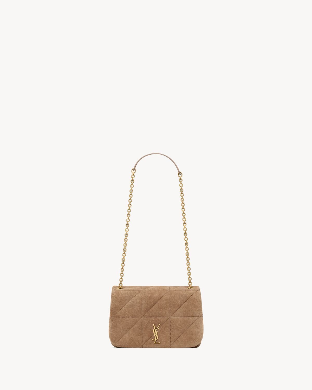 SAINT LAURENT Quilted Foldover Top Handbag with Chain