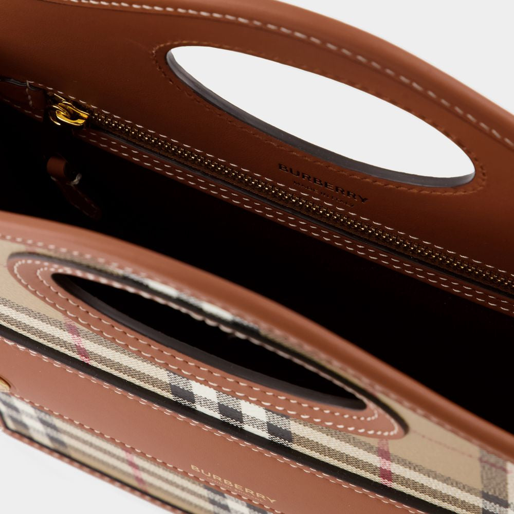 BURBERRY Checked Mini Pocket Handbag