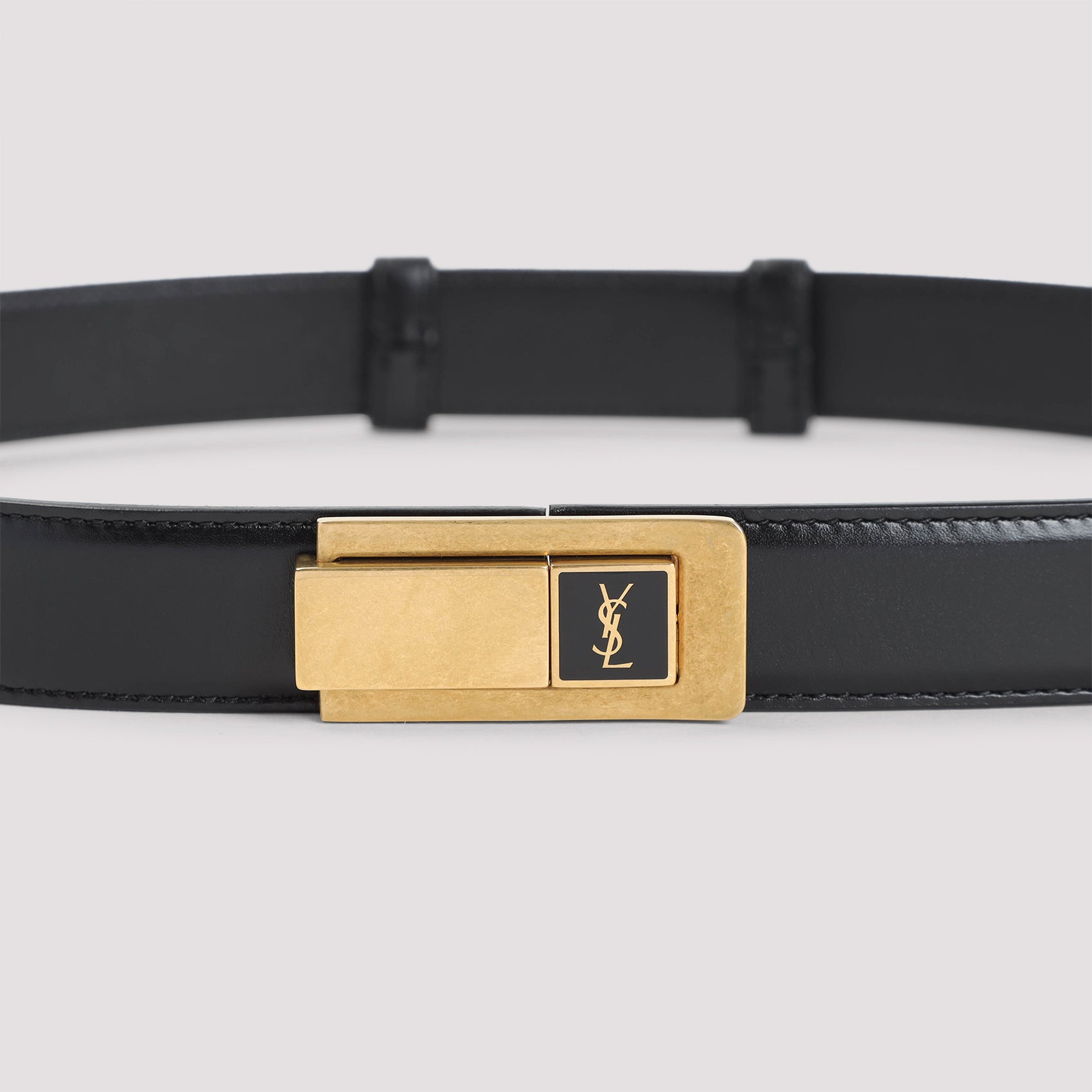 SAINT LAURENT Classic Belt with Charniere Buckle - Adjustable Size