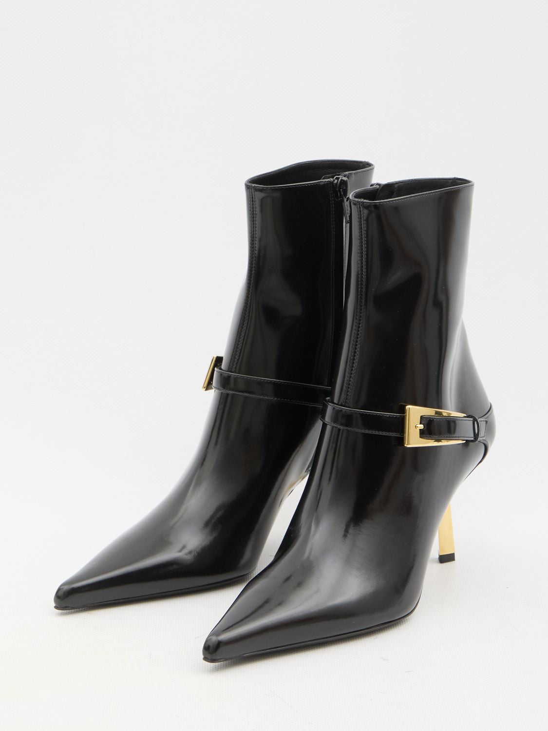SAINT LAURENT Mini Ankle Boots with Geometric Stiletto Heel