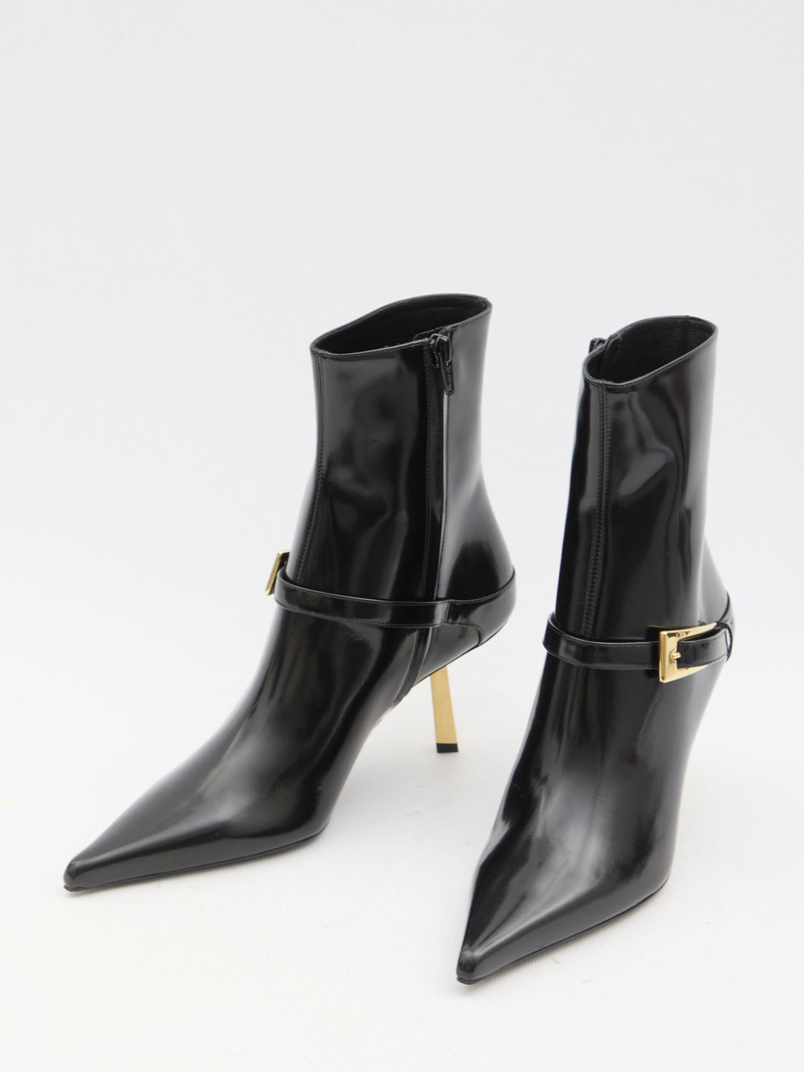 SAINT LAURENT Mini Ankle Boots with Geometric Stiletto Heel