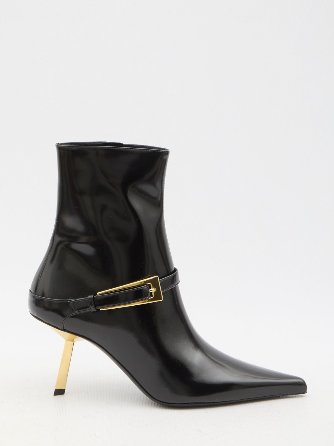 SAINT LAURENT Mini Ankle Boots with Geometric Stiletto Heel