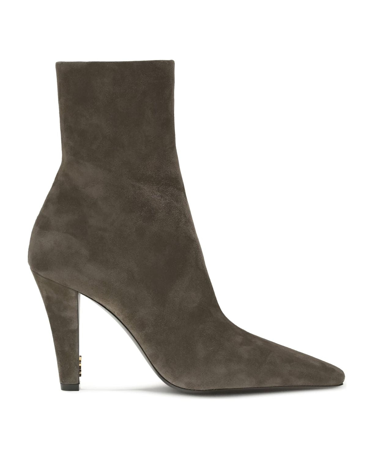 SAINT LAURENT Tapered Block Heel Suede Ankle Boots for Women