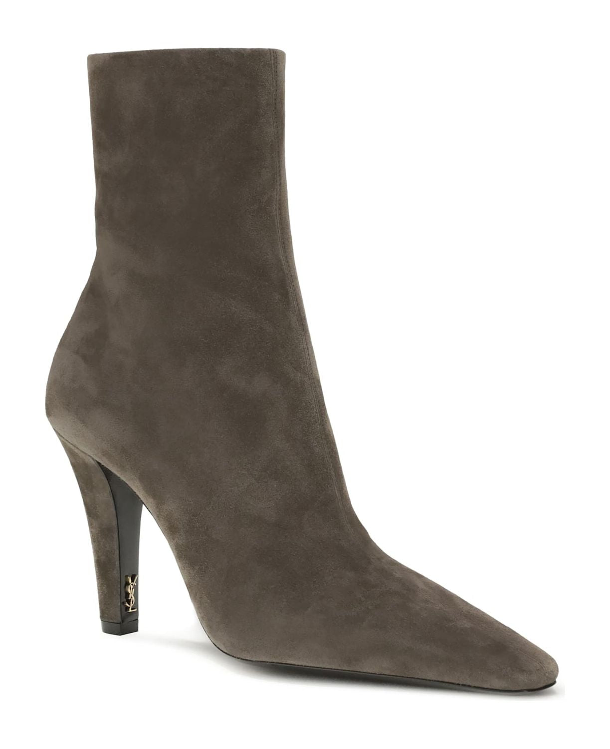 SAINT LAURENT Tapered Block Heel Suede Ankle Boots for Women