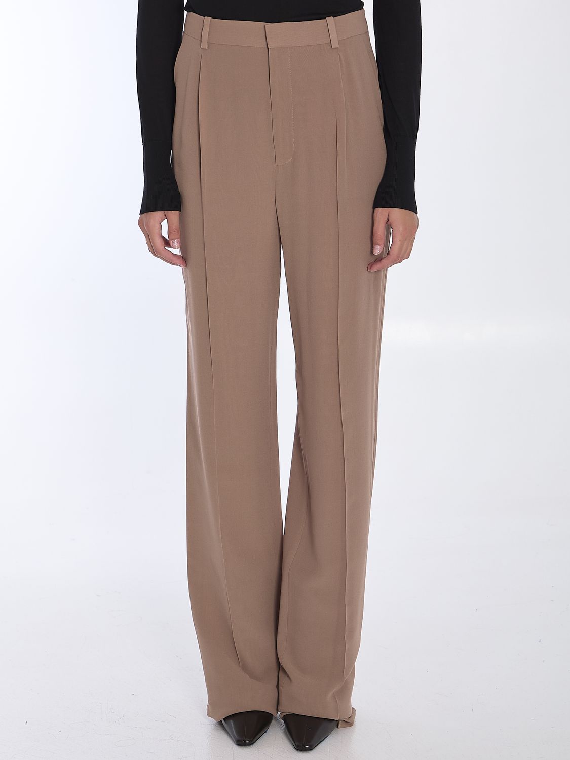 SAINT LAURENT Chic Creased Pli Georgette Pants for Women