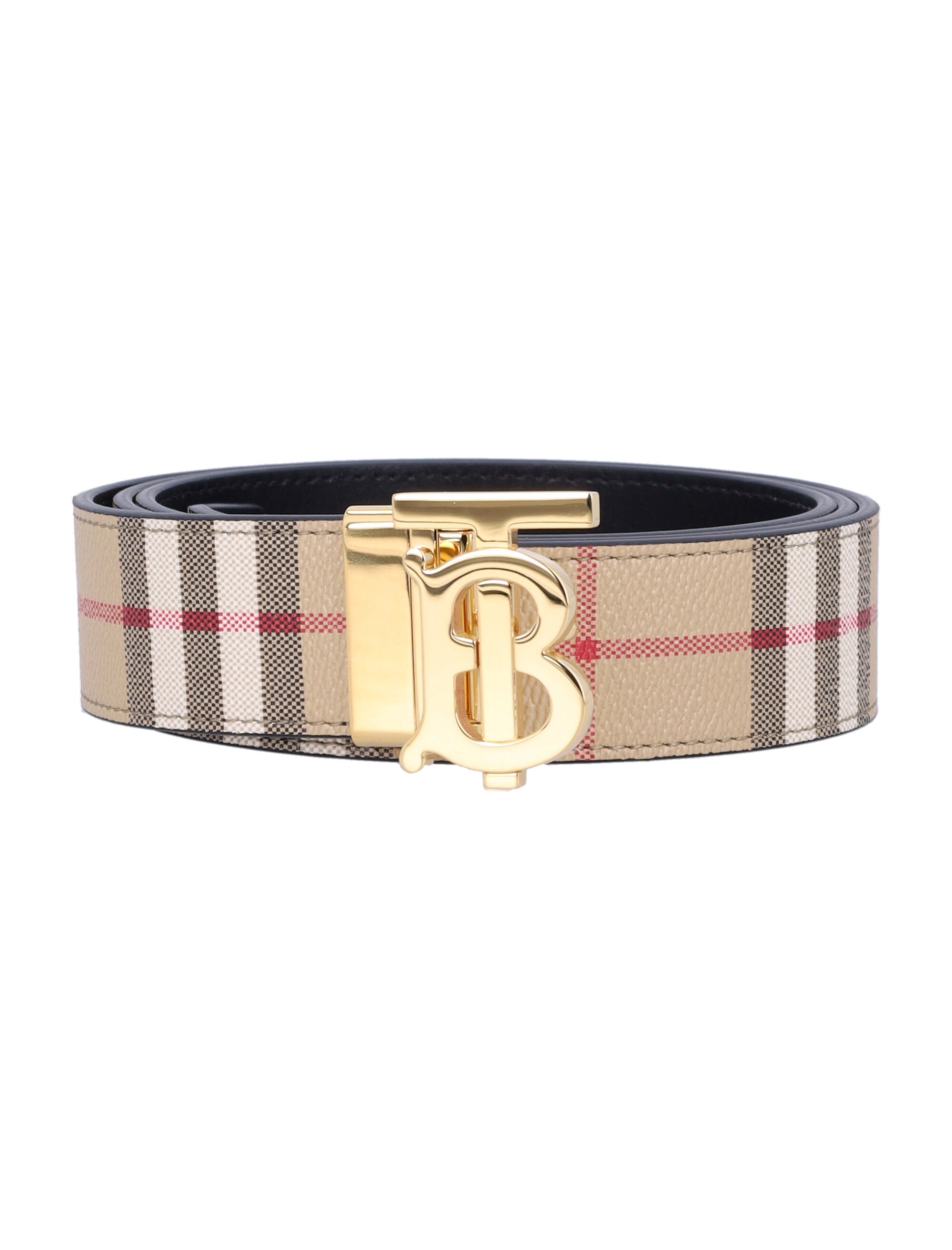 BURBERRY Thin Reversible TB Belt 3.5 cm