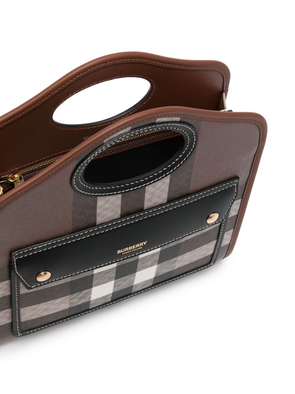 BURBERRY Mini Printed E-Canvas and Leather Pocket Handbag