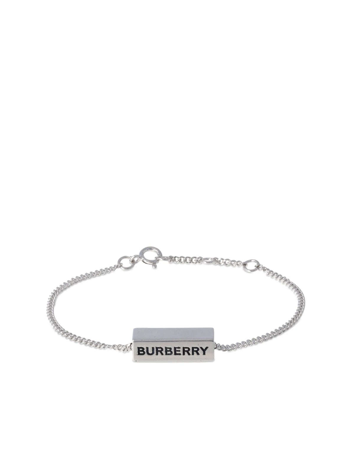 BURBERRY Engraved Bar Logo Chain Bracelet for Men