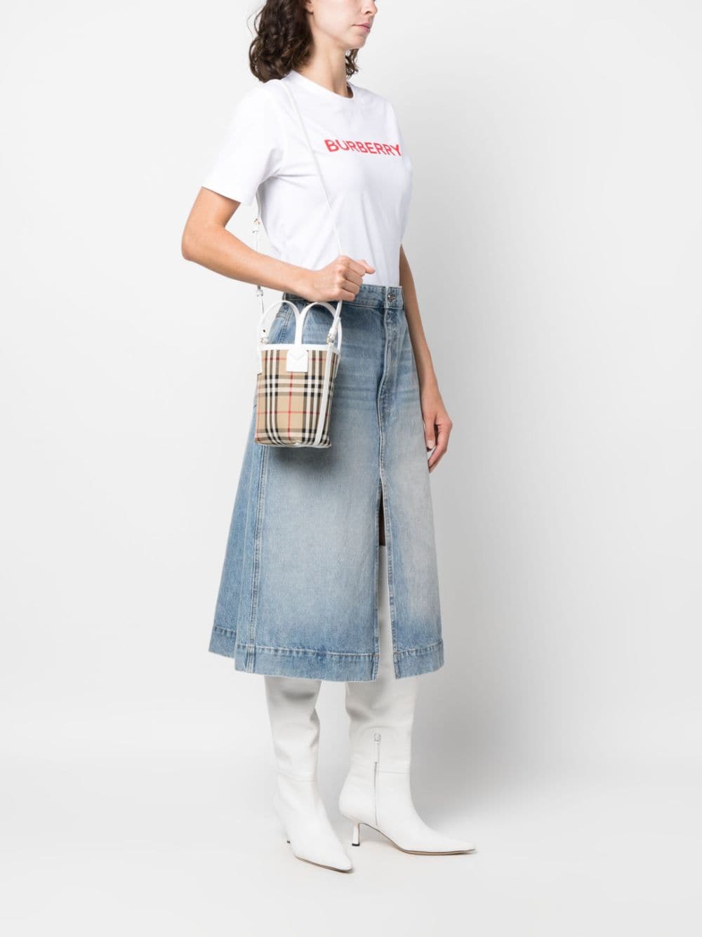 BURBERRY Embroidered Canvas Mini London Handbag