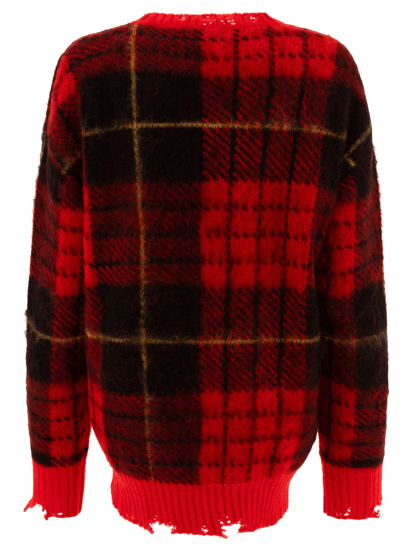 ALEXANDER MCQUEEN Oversized Tartan Distressed Sweater