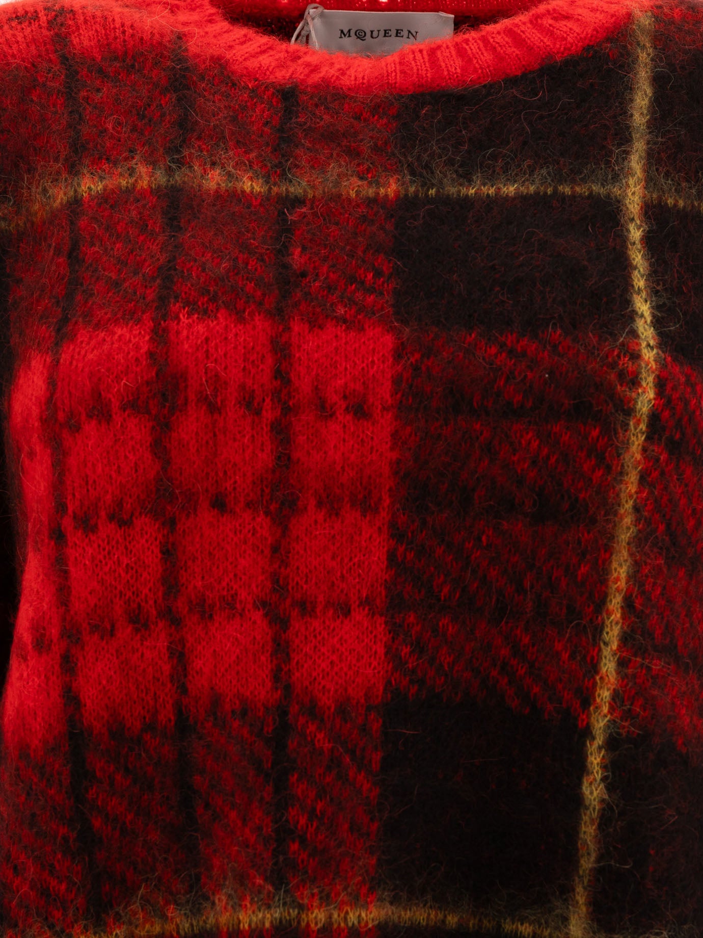 ALEXANDER MCQUEEN Oversized Tartan Distressed Sweater