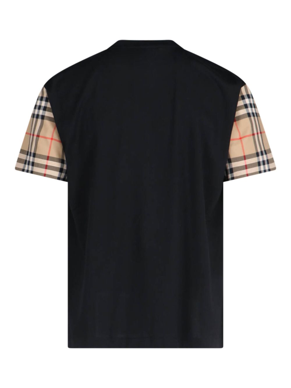 BURBERRY Check Sleeve Cotton T-Shirt - Loose Fit