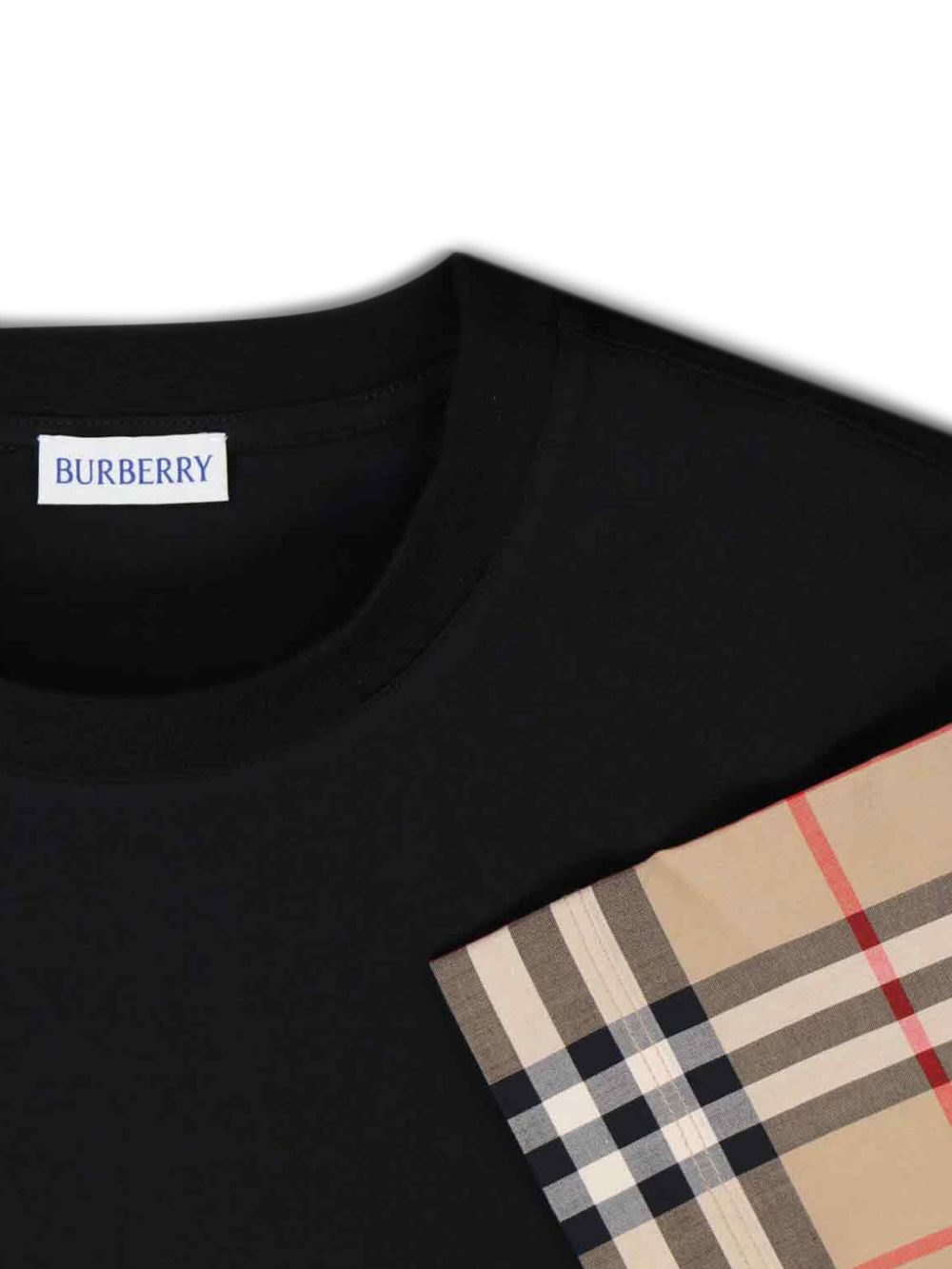 BURBERRY Check Sleeve Cotton T-Shirt - Loose Fit
