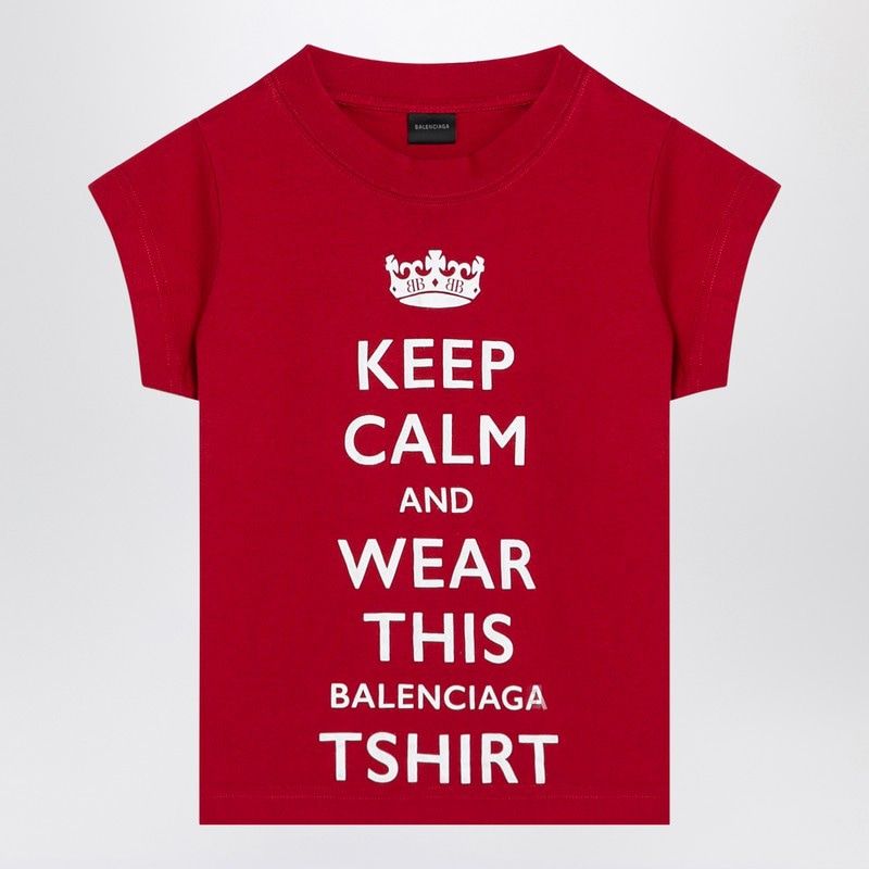 BALENCIAGA Cropped Keep Calm Mini T-Shirt