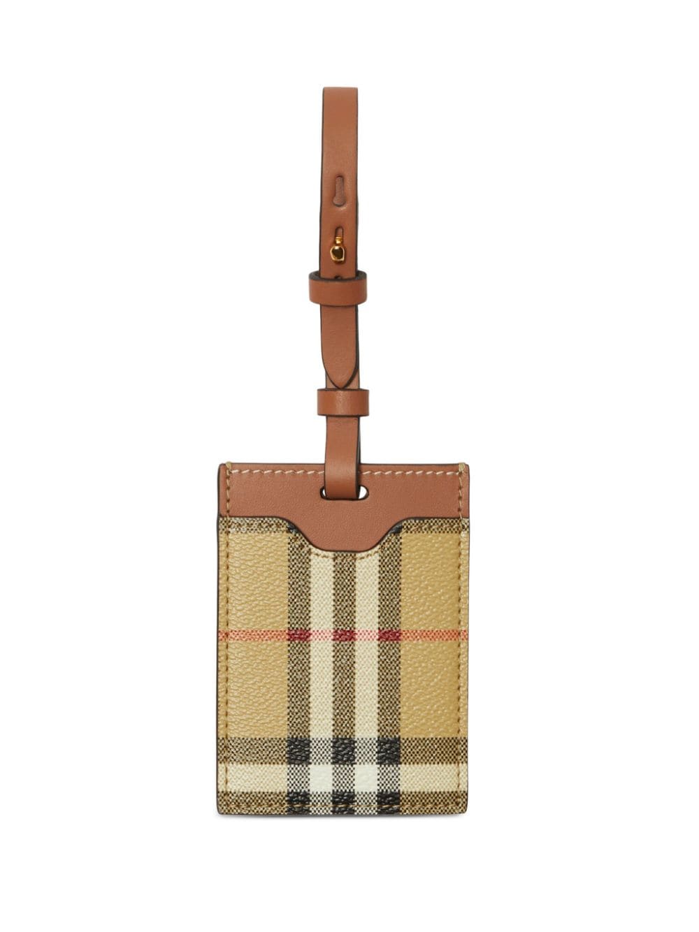 BURBERRY House-Check Leather Luggage Tag