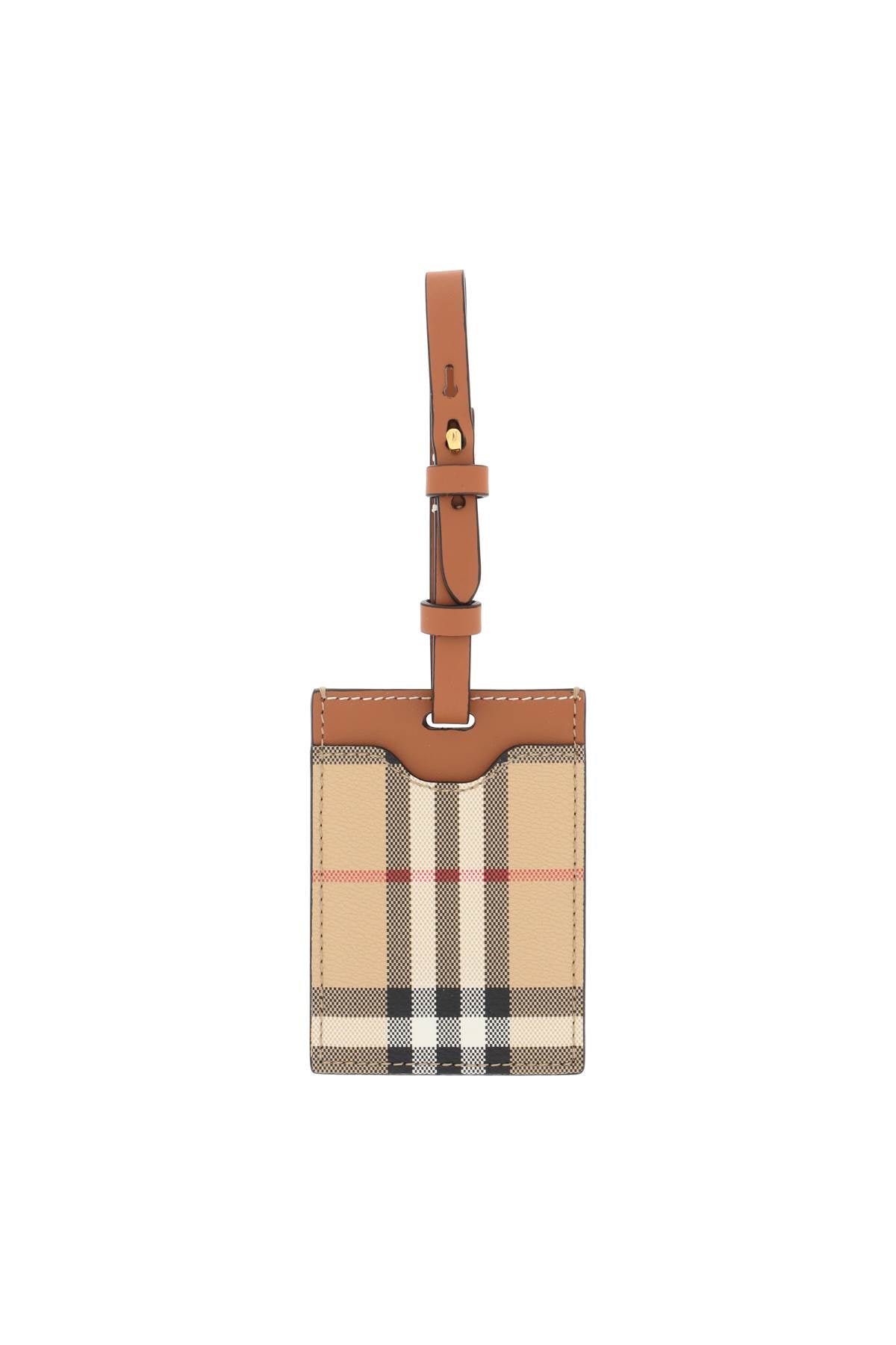 BURBERRY House-Check Leather Luggage Tag