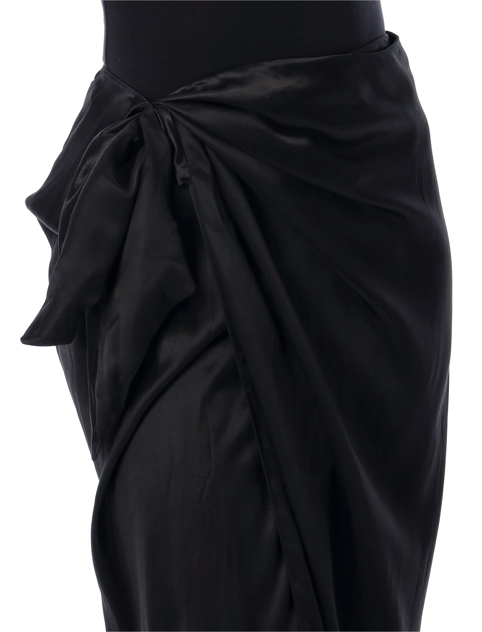 BALENCIAGA Elegant Floor-Length Wrap Skirt with Knot Detail - Size 38
