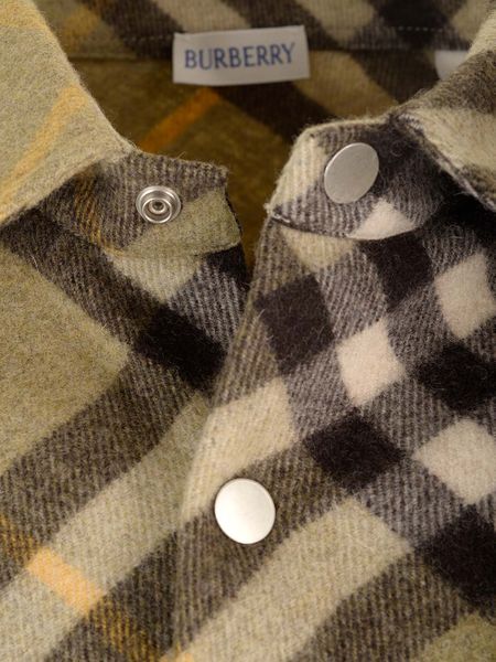 BURBERRY Checkered Design Long Sleeve Cotton Twill Shirt