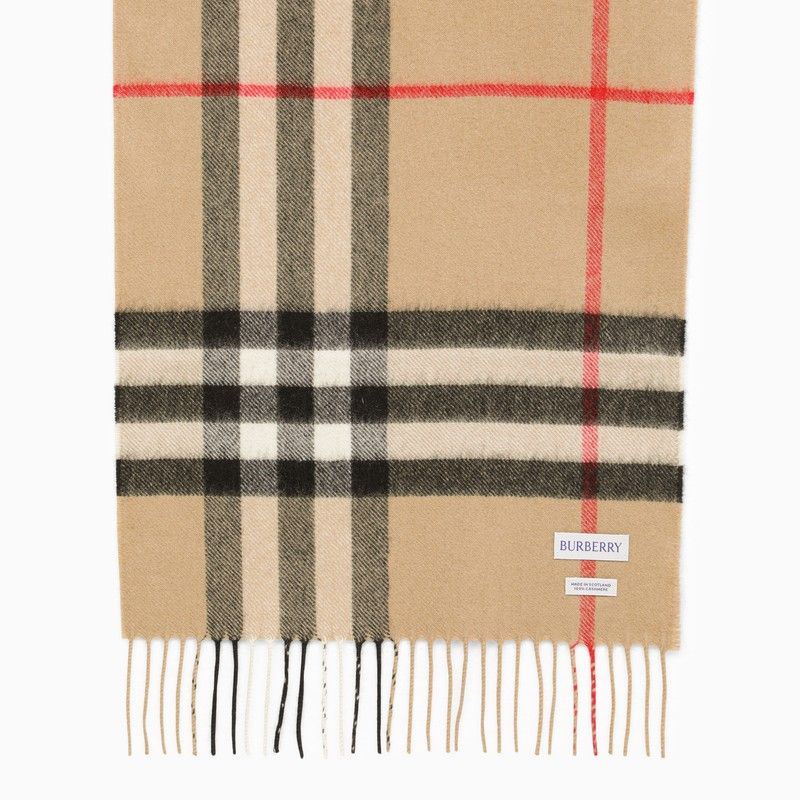 BURBERRY Cashmere Scarf with Check Motif