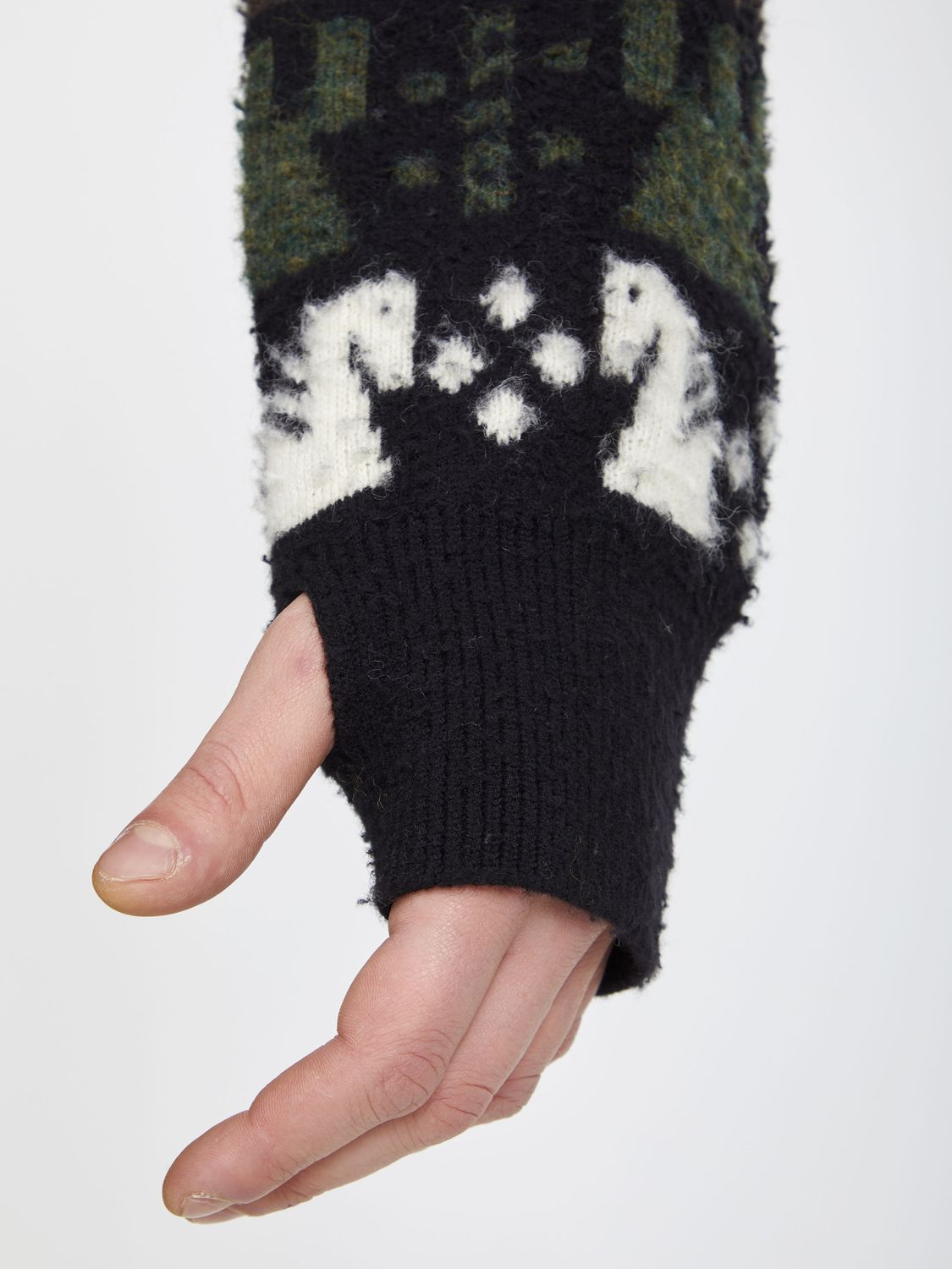 BURBERRY Chess Patterned Knit Sweater - Relaxed Fit, Size L