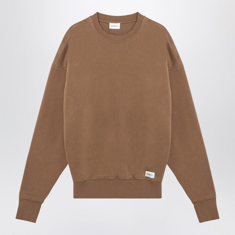 SAINT LAURENT Plush Cotton Crewneck Sweatshirt - FW24