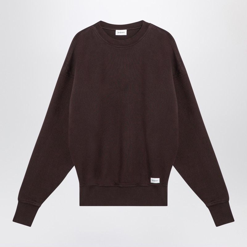 SAINT LAURENT Plush Cotton Crewneck Sweatshirt